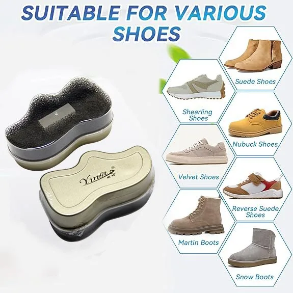 Nubuck Suede Shoe Cleaner Sponge Sneaker Shoes Canvas Cleaning Tool Dirt Remover with Sponge and Eraser