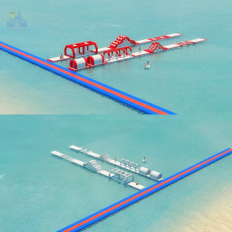 Inflatable Water Park with Giant Slide  Inflatable Aqua Park for Hotel Pools  Inflatable Water Park with Modular Design