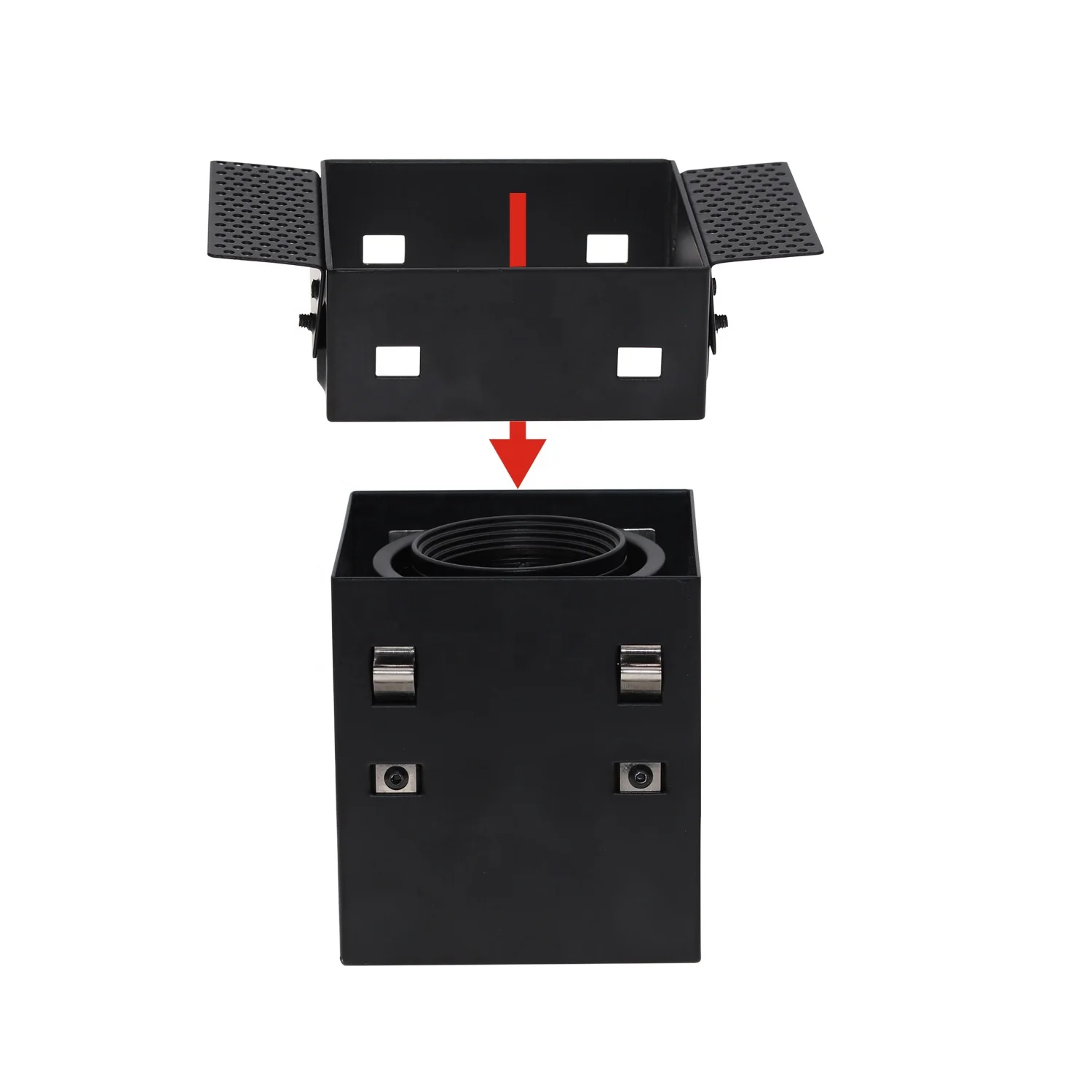 Square rectangle double twin two head grille led downlight Fixture 2x10W 7w 12w 15w Cob Led Box Downlight for Smd GU10 Mr16