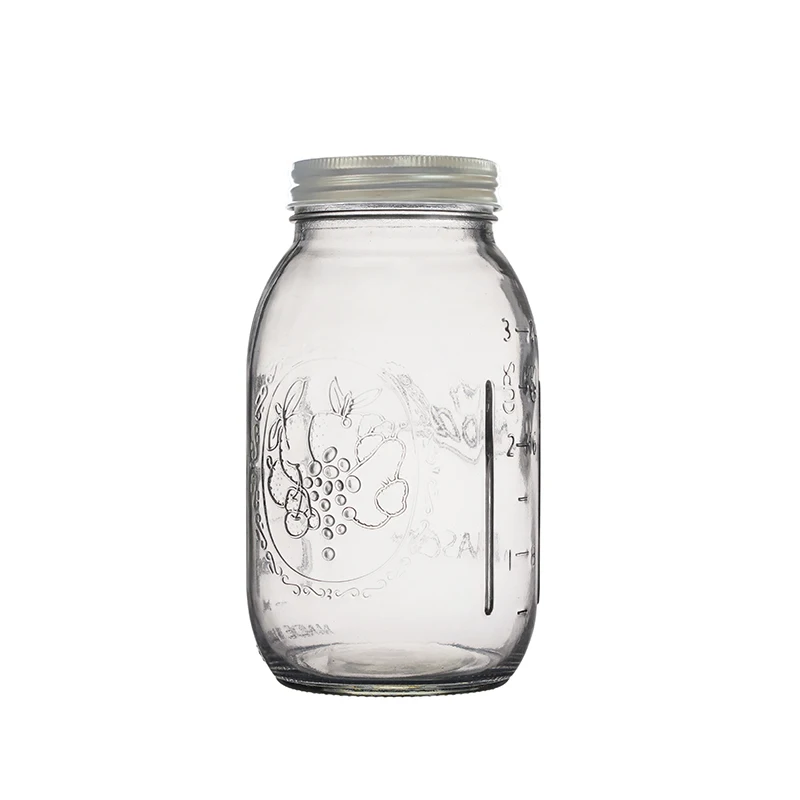 Berlin Packaging French Style Square Blank Salad Jam Mini Glass Mason Jar 750ml Food Glass Jar Manufacturers