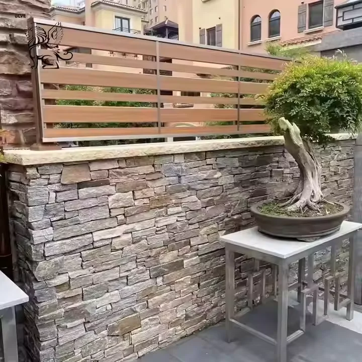 BLVE Modern Villa Exterior Wall Decoration Building Natural Stone Veneer Tile Cladding Slate Marble Culture Stone