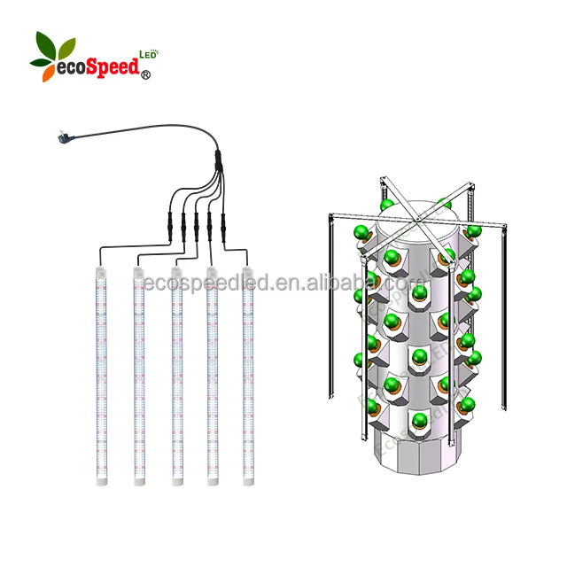 China factory 120cm 150cm 180cm custom size garden vertical hydroponic led grow light tube for vegetable leafy green plants