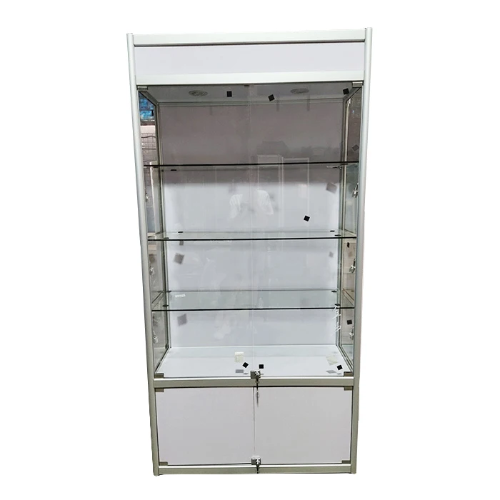 tall showcases smoke shop display cabin jewelry display glass showcase with bottom cabinet and light