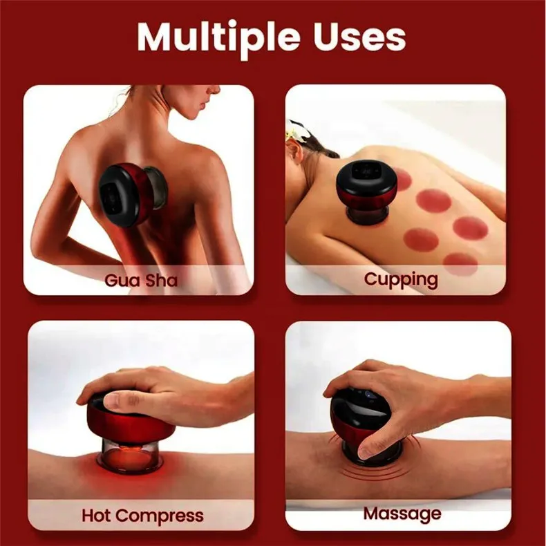 Electric Vacuum Cupping Massage Suction Slimming Body Massager Device Guasha Anti-Cellulite Heating Negative Pressure Therapy