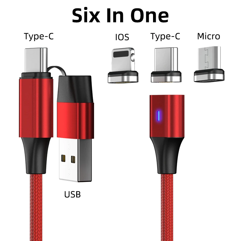 Лидер продаж, оптовая продажа, в наличии, 6 в 1 Новый телефонный кабель, кабель для быстрой зарядки, аксессуары для телефонов, кабель micro usb Тип c, зарядное устройство