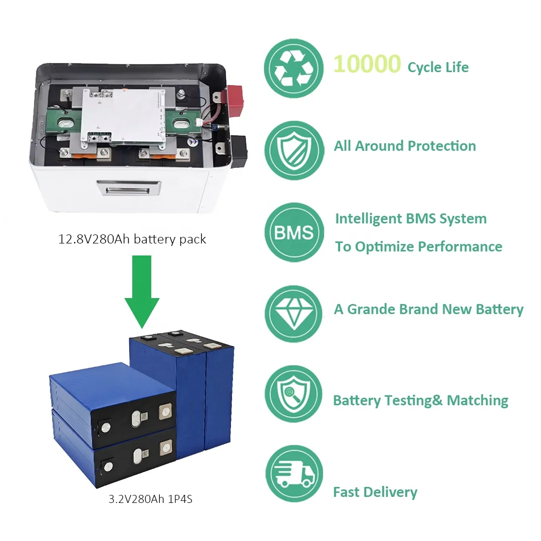 Vhlisx 3.8kwh battery box 12.8v4S1P 280ah DIY Kit Batteries Cell Case for 280ah300ah Lifepo4 battery for RV/ Boat/Golf cart