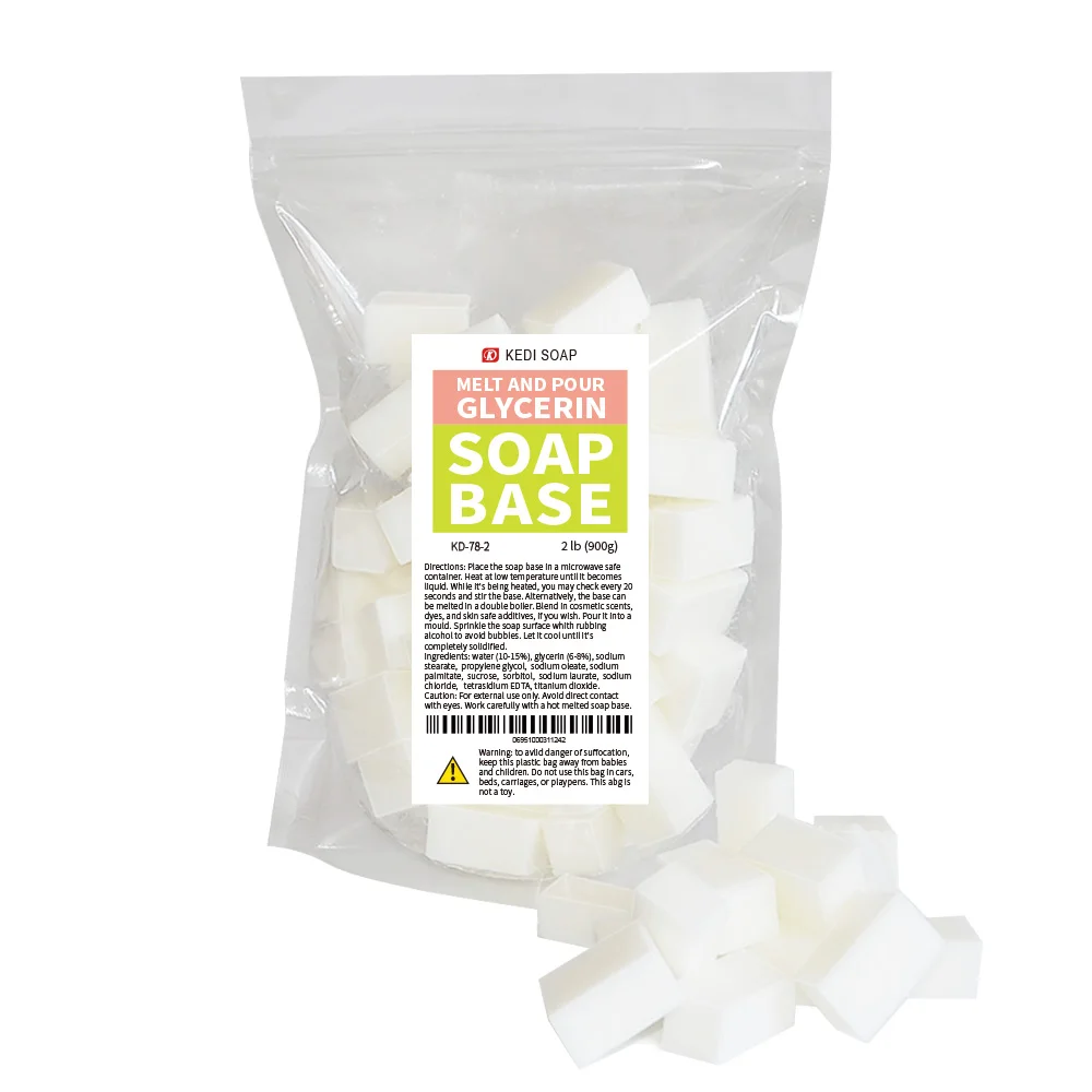 
 KD-78-2 Opaque white glycerin melt and pour soap base in small cubes  