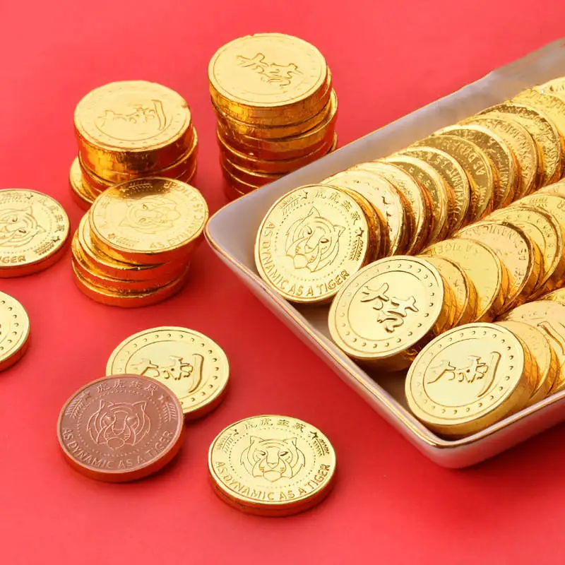Оптовая продажа Фабричный лоток для шоколада Халяль сладкие детские закуски чистое какао-масло золотые шоколадные конфеты