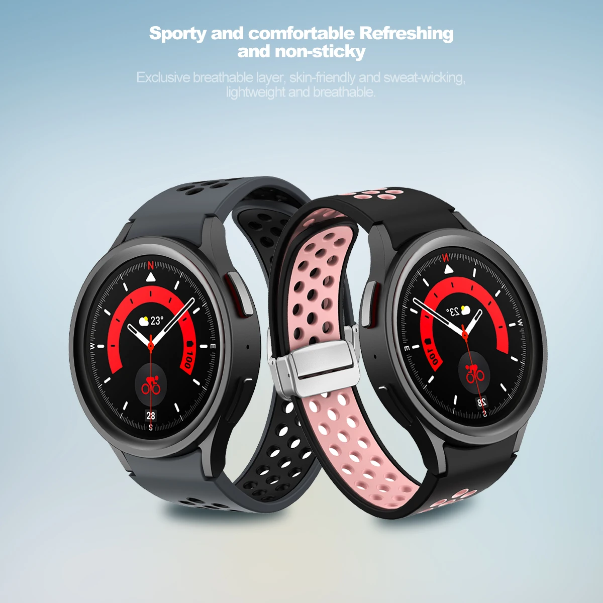 Magnetic Strap For Samsung Galaxy Watch 6 4 classic 47 43 46mm D-Buckle Bracelet for Galaxy watch 5pro 45 40 44mm Silicone Band