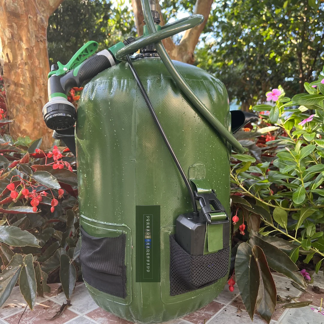 20l Hanging Shower Tote Bag Pvc Portable Outdoor Travel Solar Camping Shower Bag With Removable Hose Switchable Shower Head