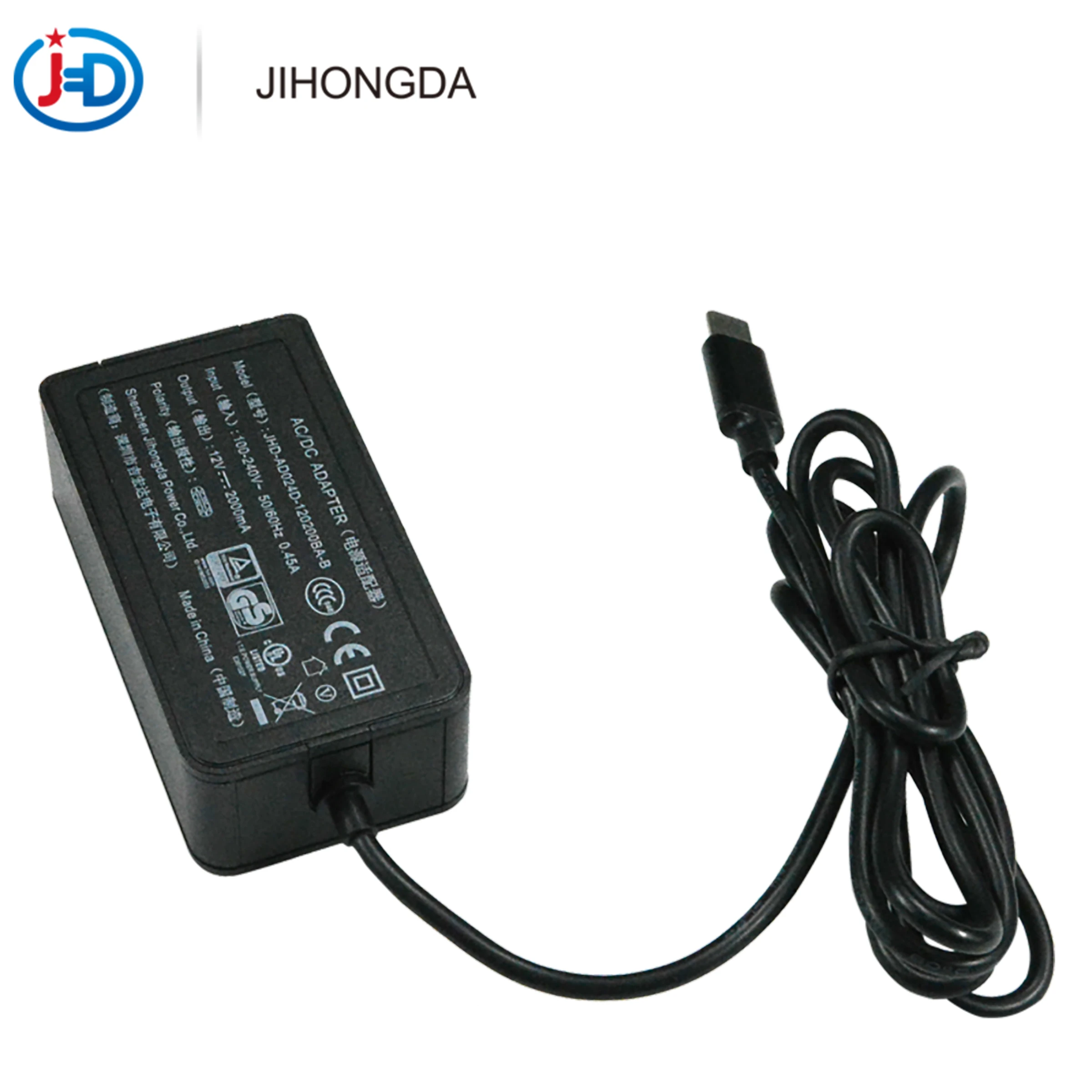 Low price 24W type c 12V 2A uk us kr br ar standard desktop ac/dc power adapter for sweeping robot/desk lamp/smart phone