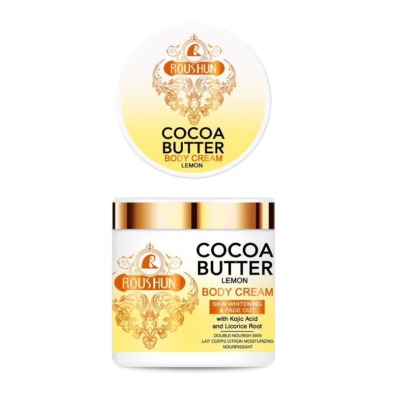 ROUSHUN Cocoa Butter body cream cocoa butter and lemon body lotion whitening hand and body cream with kojic acid