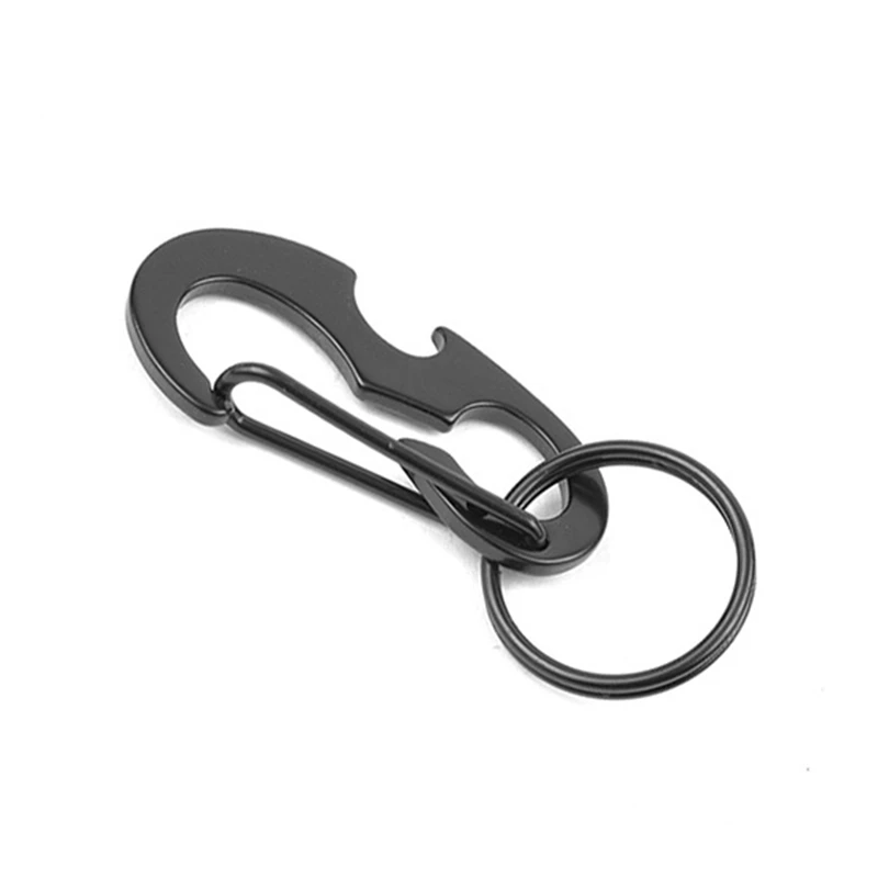 Outdoor Multi Functional Keychain Spring Hook Buckle Keyring Metal Bottle Opener Carabiner
