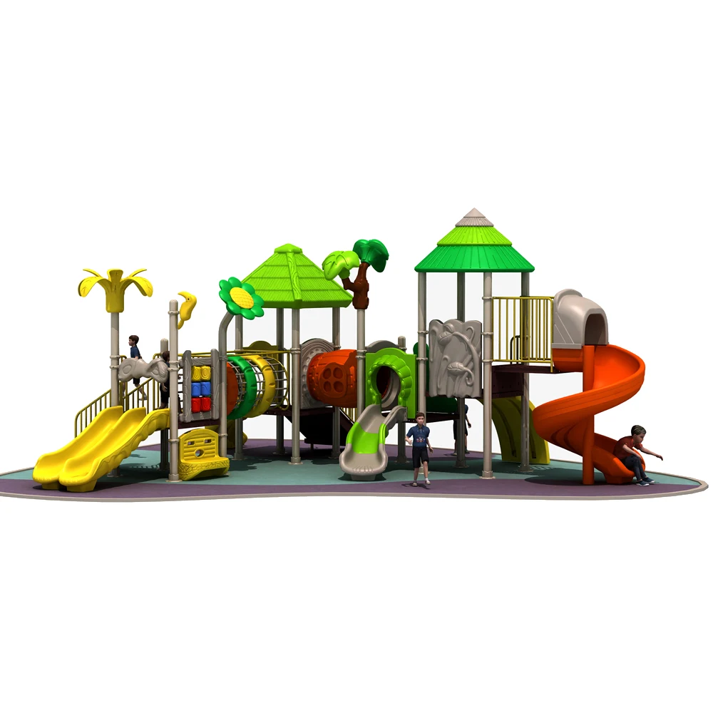 Commercial outdoor kids plastic swing and slide set playground outdoor   kids
