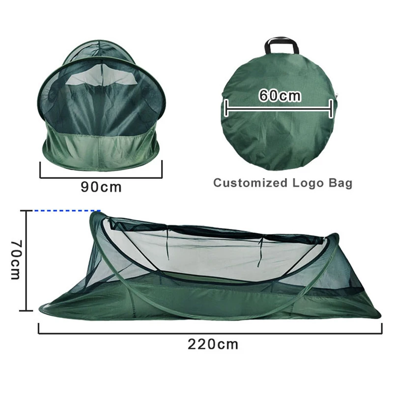 Customized Instant Pop up Single camping Outdoor Easy Folding Camping Tent mosquito net