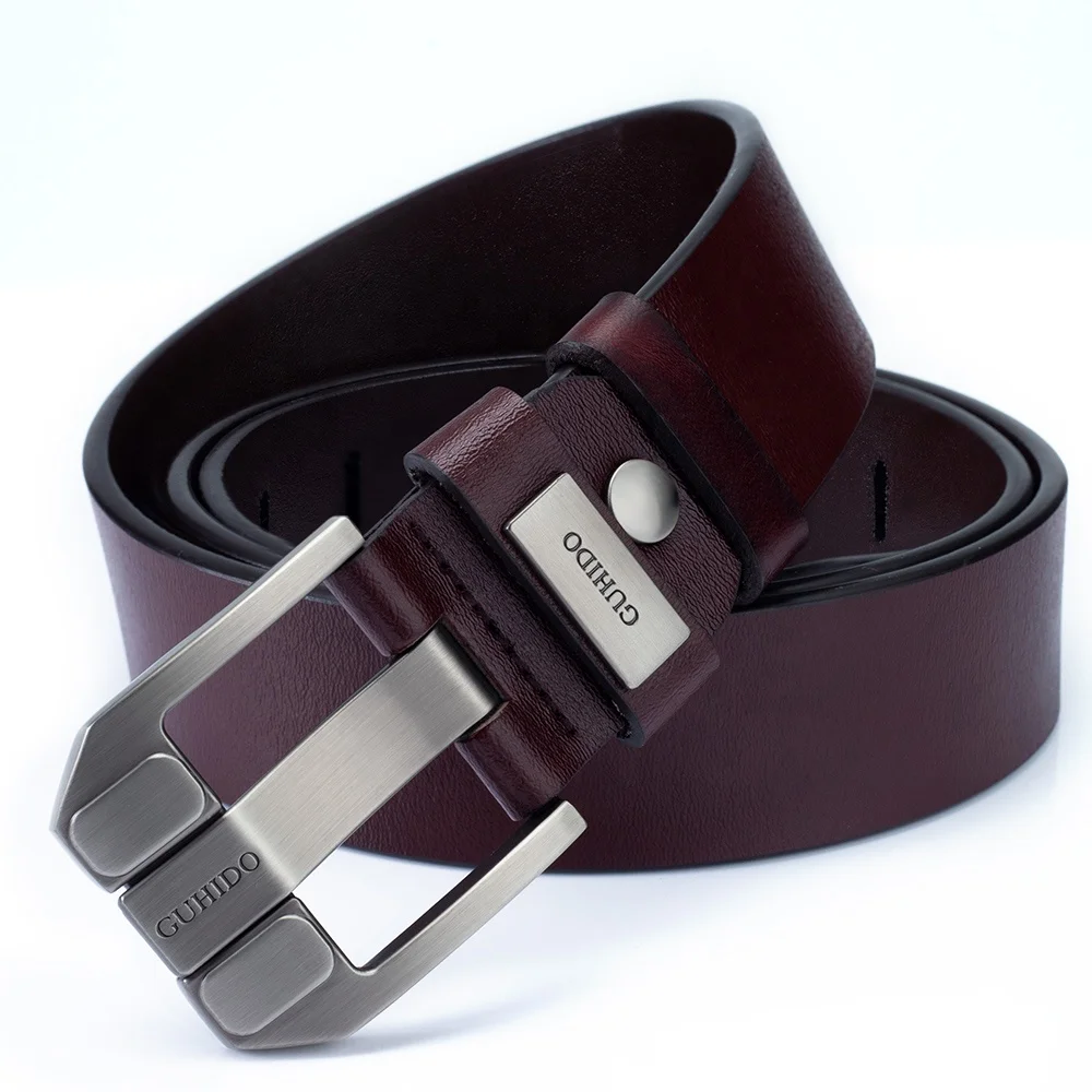 Custom  designer Vintage Classic Pin Buckle Cowhide first Luxury Strap Male leather Belts