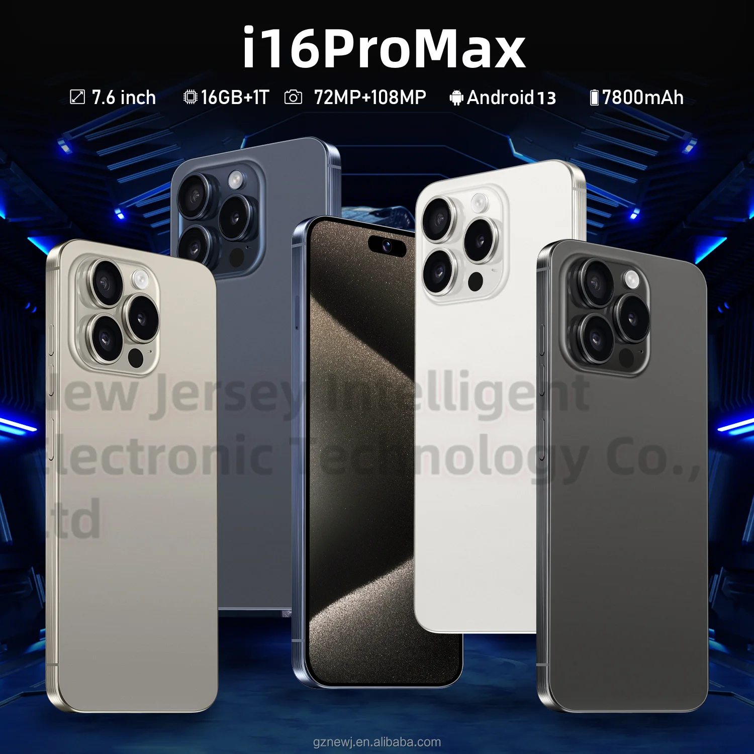 HX-Cellphone 0riginal i16 ProMax 16gb+1tb Smartphone 7.3inch Unlocked Dual Card 5g Phones Android 14.0 Mobile Phones