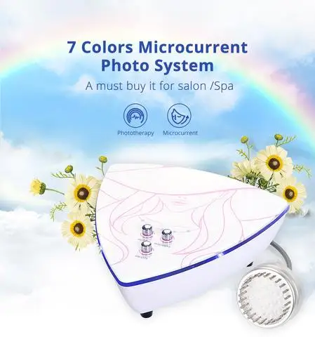 Косметическое оборудование для лица, 7 светодиодов, фотонный свет, средство для удаления морщин, микротоковое устройство для омоложения кожи
