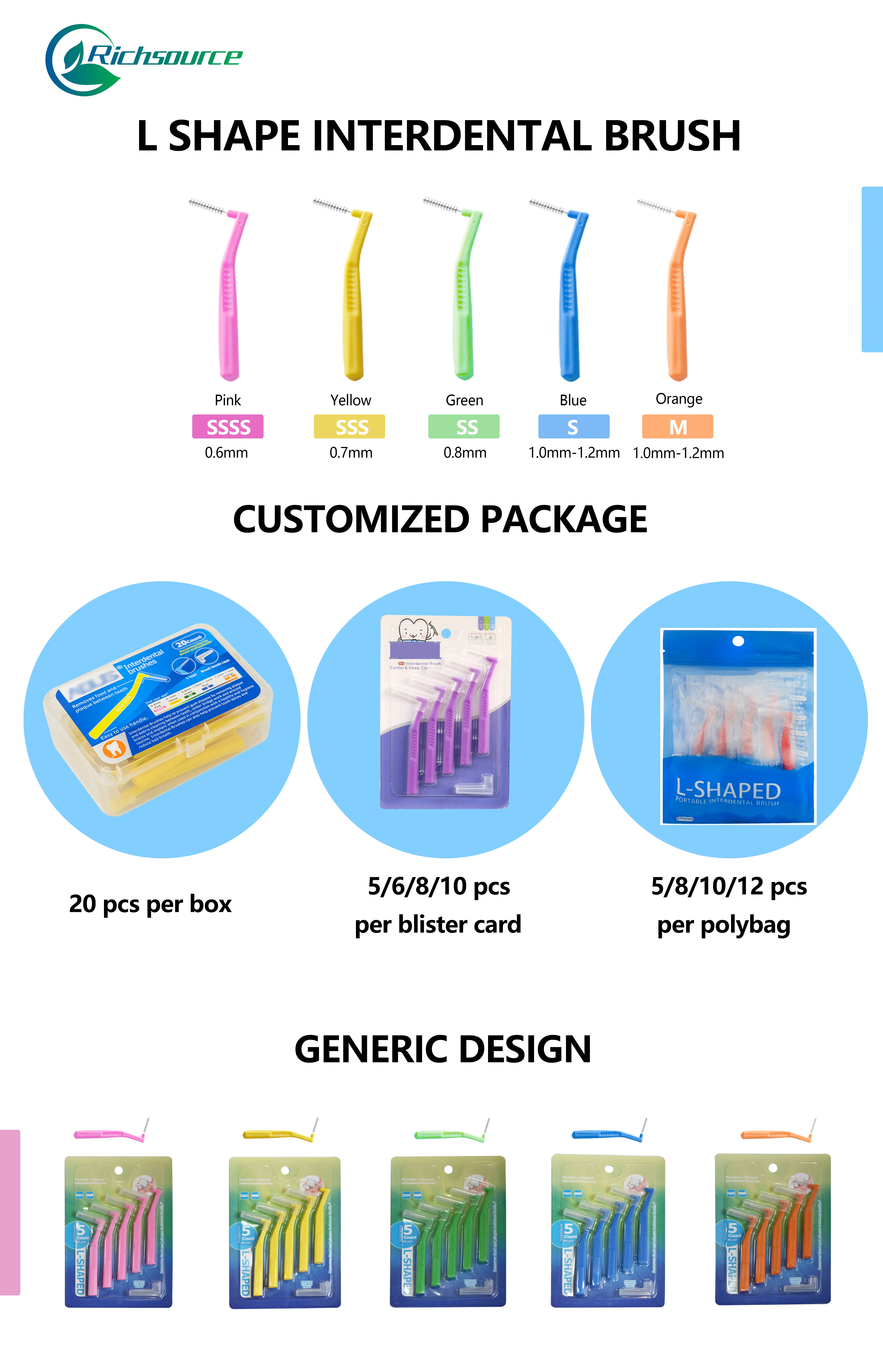 New Products Biodegradable  PLA Interdental Brush Manufacture I Type Interdental Brush toothpick Floss brushes