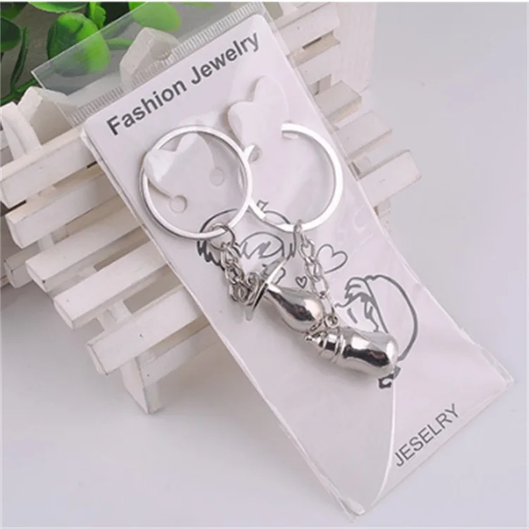 Baby Souvenirs Bottle Nipple Keychain Wedding Gifts for Guests Baby Baptism Party Favors Present Valentines Day Gift