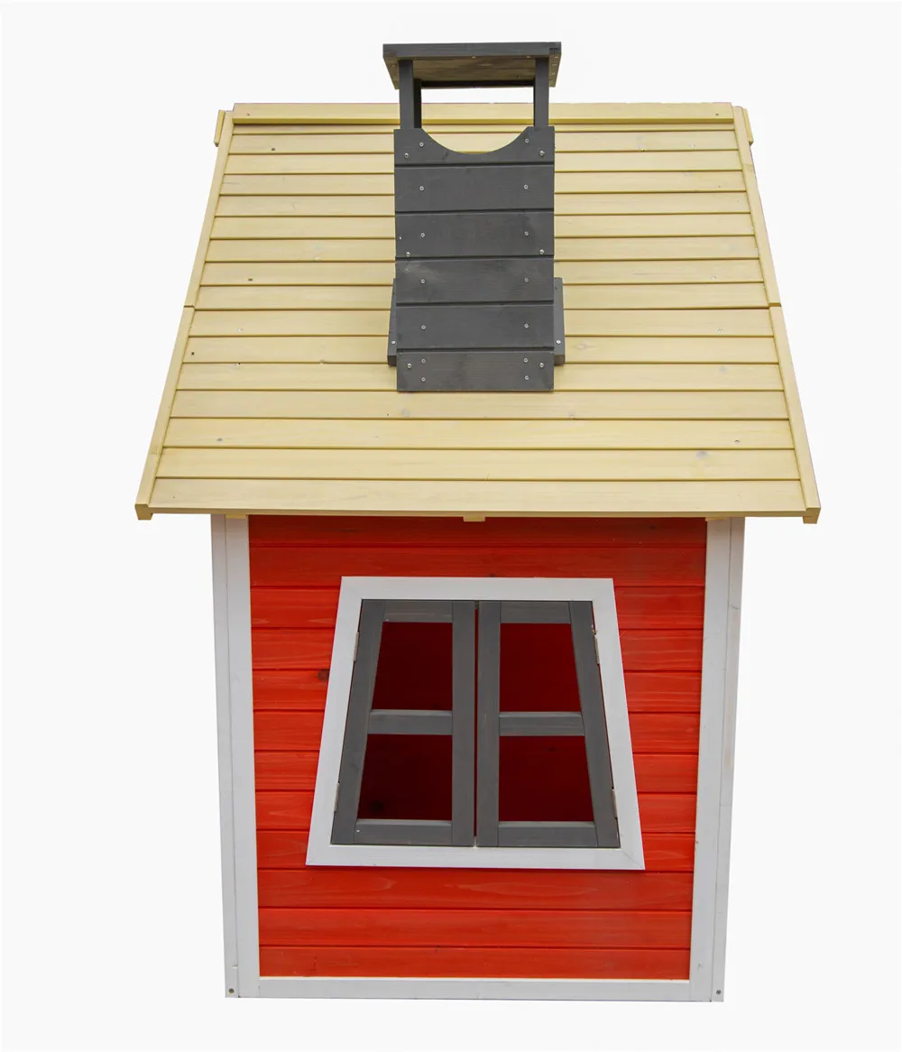 Заводской напольный садовый Безопасный детский причудливый неровный красный деревянный домик Венди игровой с