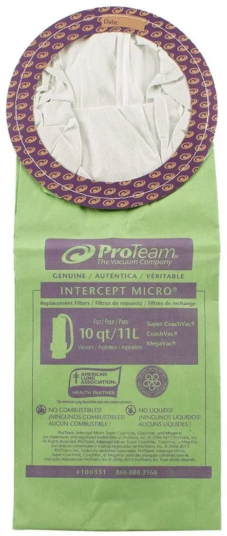 10QT Vacuum Cleaner Bag Replacement for Proteams 100331 10 QT Backpack Vacuum Cleaner accessories