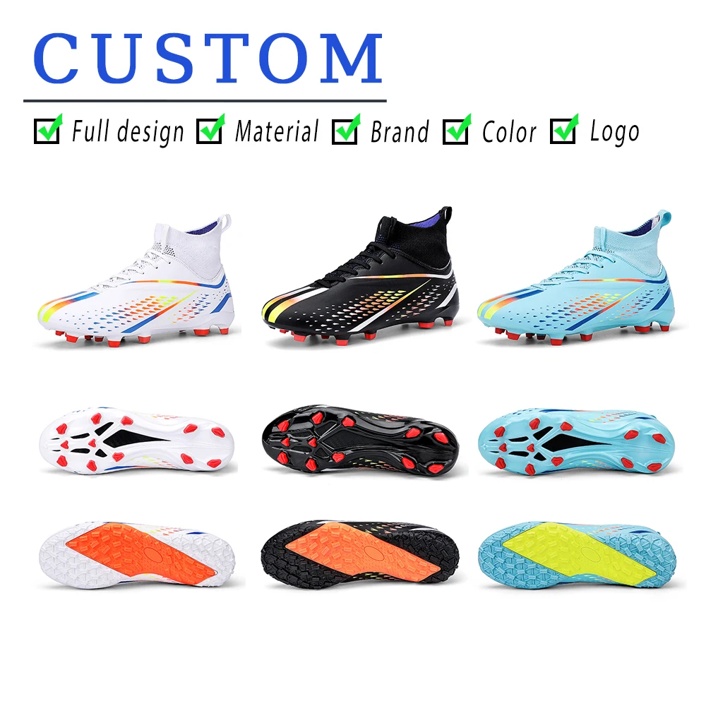 Hot Sale Football Boots Soccer Shoes Men High Quality Boots Sneaker Outdoor Soft Comfortable Football Shoes Cotton Fabric Rubber