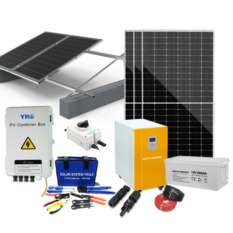 Alternative Energy Solar Systems 4KW 6KW 8KW Grid Tied Hybrid System for Home Power Backup 110V 220V 380V