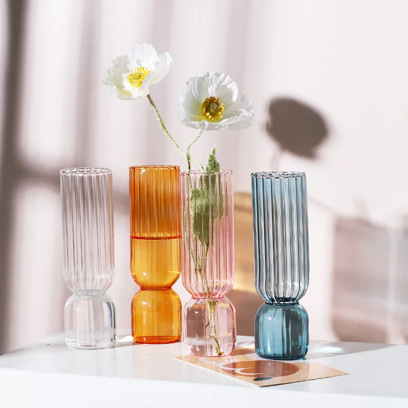 Nordic Creative High Quality Cylinder Flower Arrangements Vases Glass Art Vase for Hydroponic