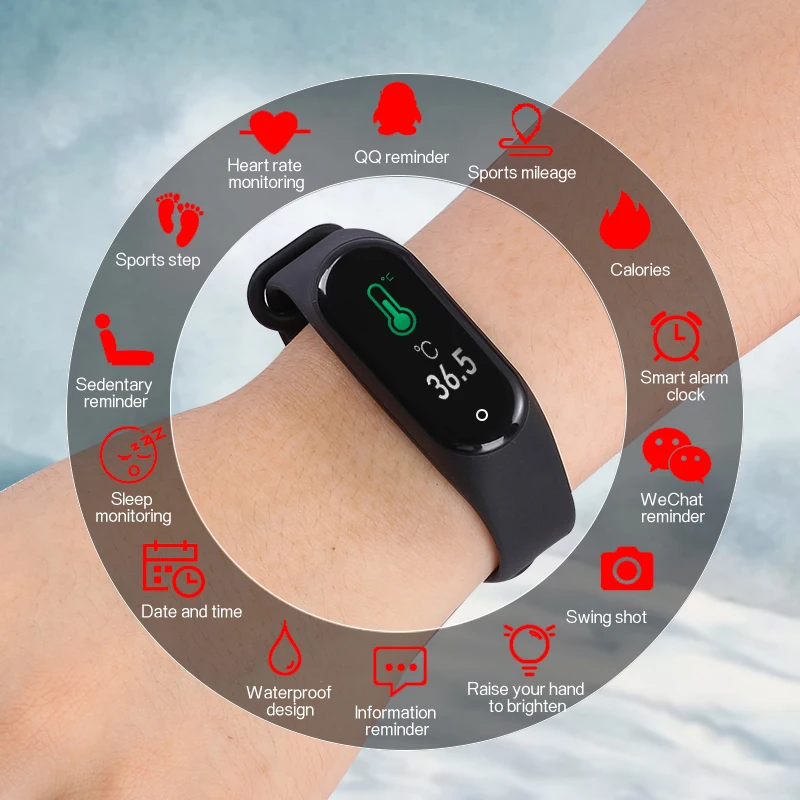 M4 Смарт-часы Mi band дешевые спортивные монитор сердечного ритма Смарт-Браслет фитнес-трекер M5 M6 умные часы
