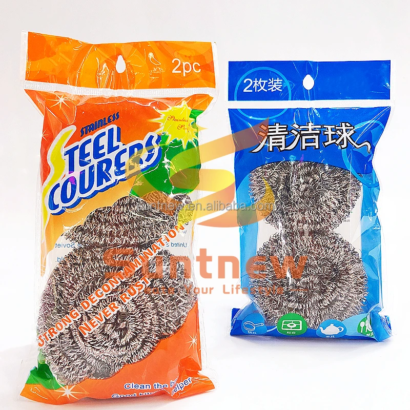 Hot Selling High Quality Kitchen Cleaning Pan Washing Stainless Steel Wire Mesh Scrubber Scourer