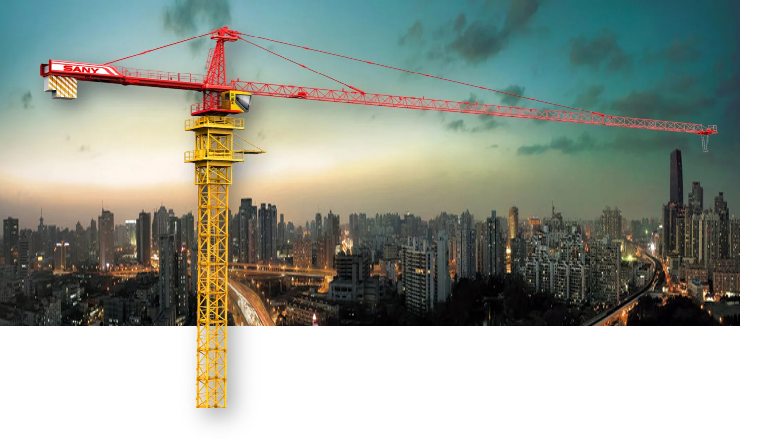 SYT315(T7530-16) SANY Tower Crane 16 tons 60M tip-top topless construction self erecting mobile Tower Crane