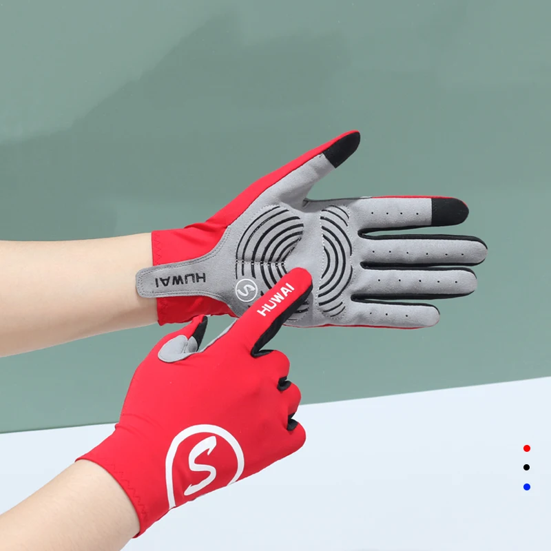 Touch screen Silicone Full finger Cycling Running Gloves For Gym Outdoor Sports Exercise Gloves
