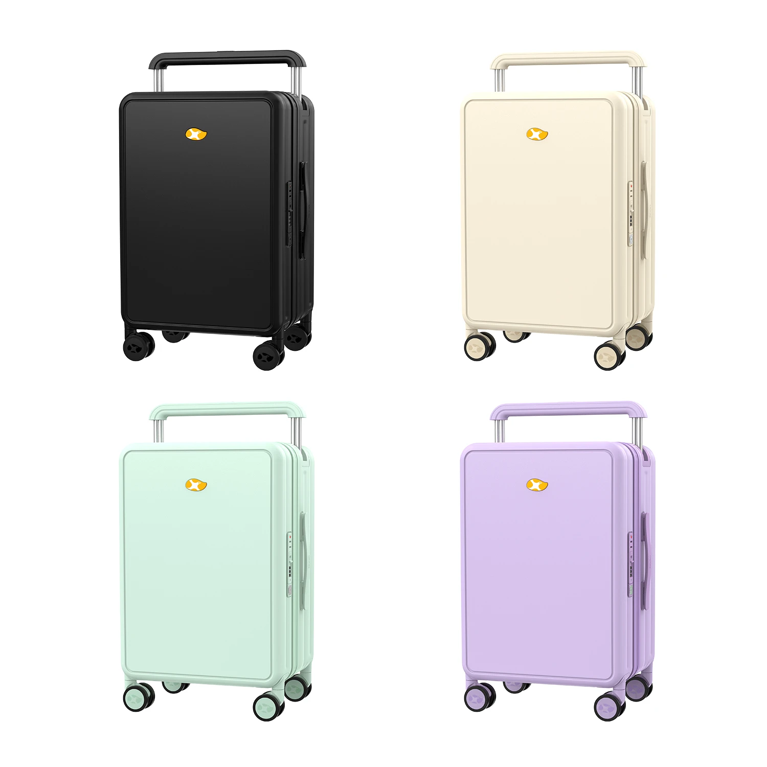 2024 Hot Sale China Factory Travel Hard Boarding Luggage Carry On 20' PC Material small carry on suitcase with USB cable