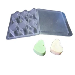 clear 6  cavity  heart shape  wax melt clamshell packaging