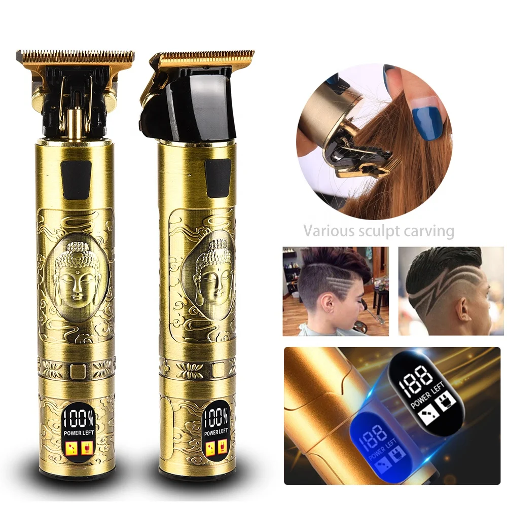 New hot hair clipper selling high quality LCD power supply display electric cordless barber professional barber pusher