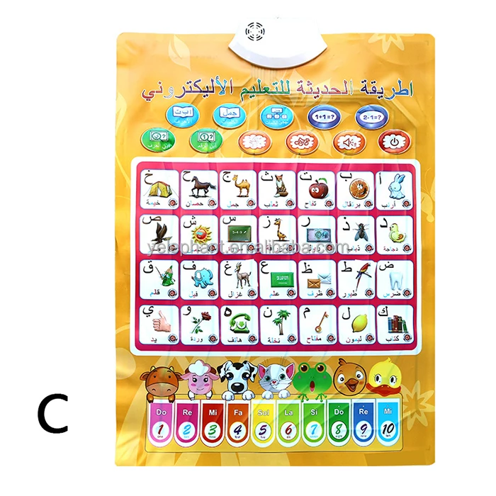 Children Kids Interactive Arabic English Alphabet Phonic Abc Sound Wall Chart Electronic Educational Teacher Poster