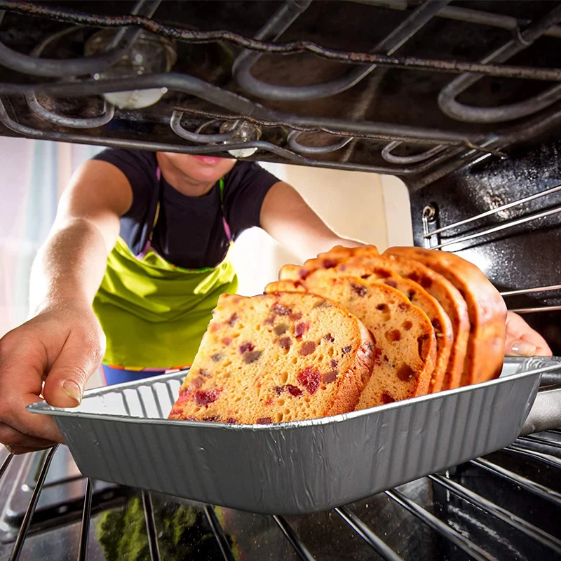 800ml Disposable rectangle aluminium foil food container custom aluminum foil baking pan