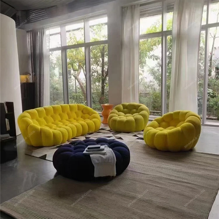 SPARKLE Italian sofa minimalist Rochburg network red designer Nordic small living room pumpkin bubble fabric sofa combination