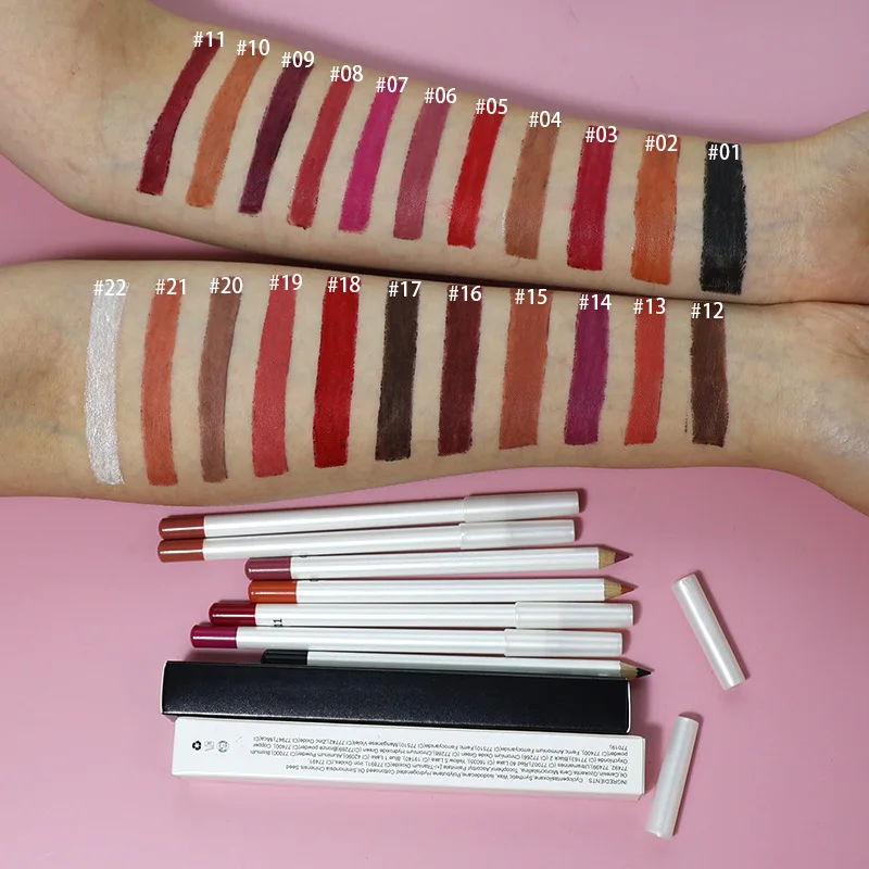 Wholesale oem creamy vegan velvet matte lip liner private label white lip liner pencil