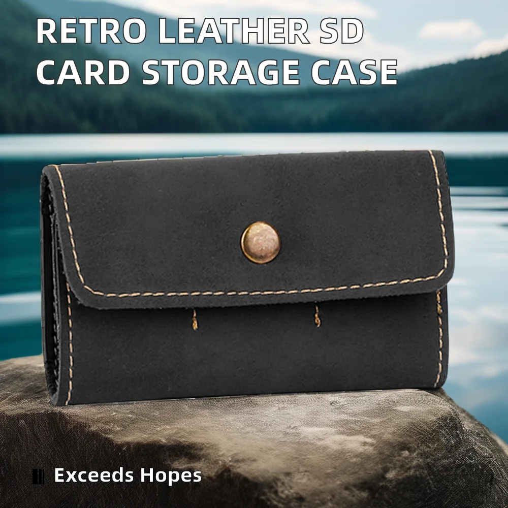 Retro Leather Organizer for Mobile Phone Game Computer SD Card Storage Memory Card and Credit Card Holder Bag