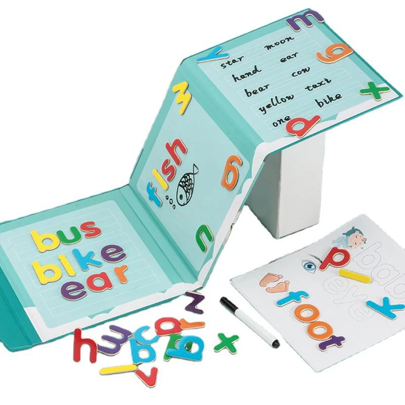 Preschool Educational Letter Learning Matching Toys Spelling Game Toy Magnetic Spelling Word Book