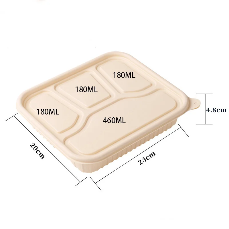 Takeaway Disposable Packing Fast Food Box Compartment Lunch Box Three Four Five Compartment Lunch Box Corn Starch Biodegradable