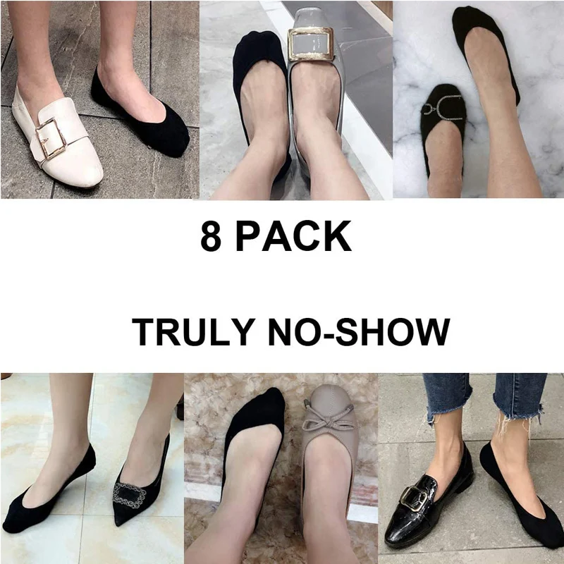 Ultra Low Cut Invisible Liner Socks with Non-Slip Heel Grips Dress Shoes No Show Socks Women Summer