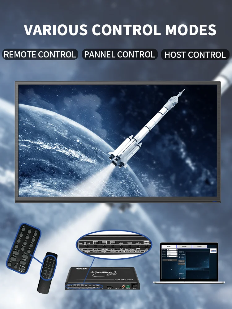 Best selling professional video splicing screen tv display 3x3 1x4 4K video wall controller 2x2