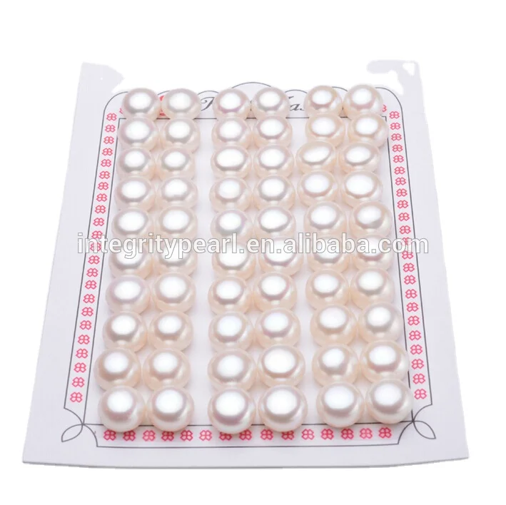 8-9mm 3A button round natural genuine pearl beads wholesale price for pair