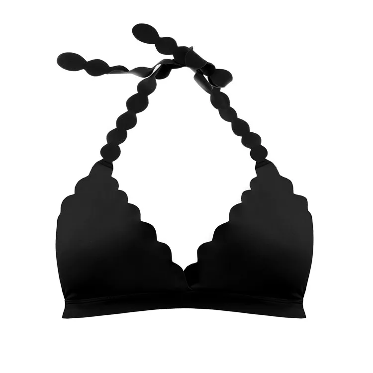 low moq wholesale triangle cup wire free elastic sexy bra for ladies