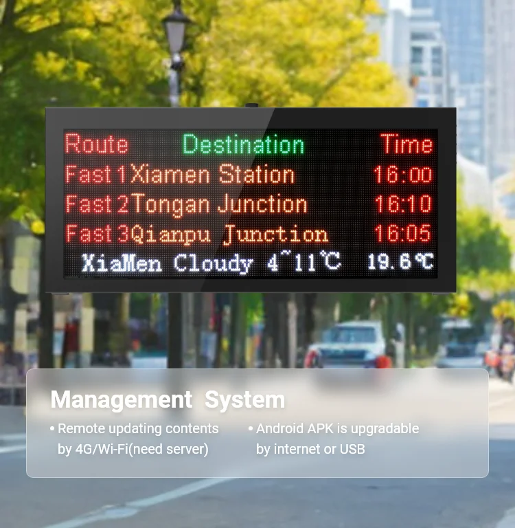 32 Inch High Resolution LED Screen Display used on Metro Bus Route or Passenger Information Display with 4G WiFi