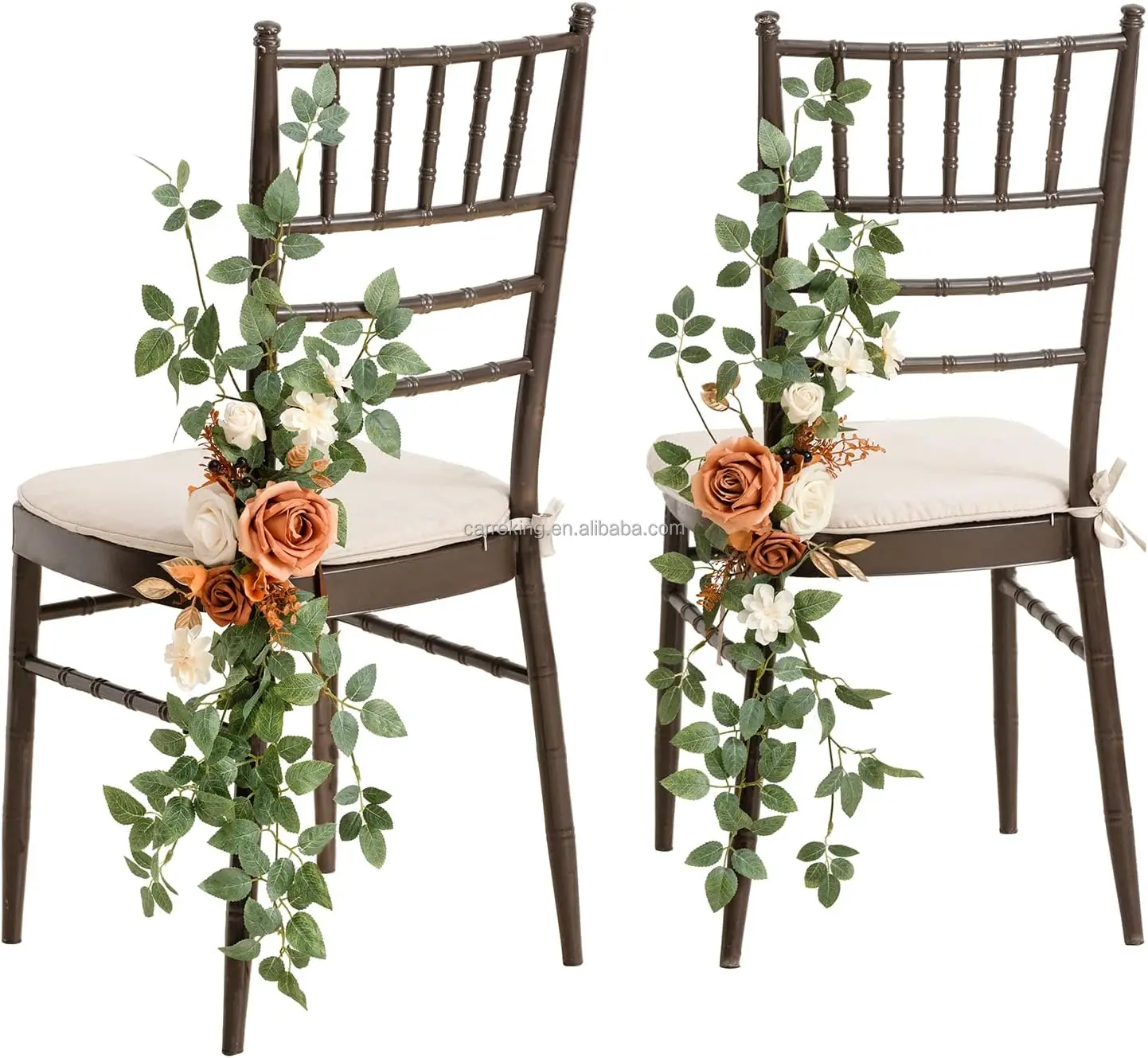 Wholesale Elegant Terracotta Chair Sashes Custom Chiffon Fabric for Weddings Bridal Parties Decor Events