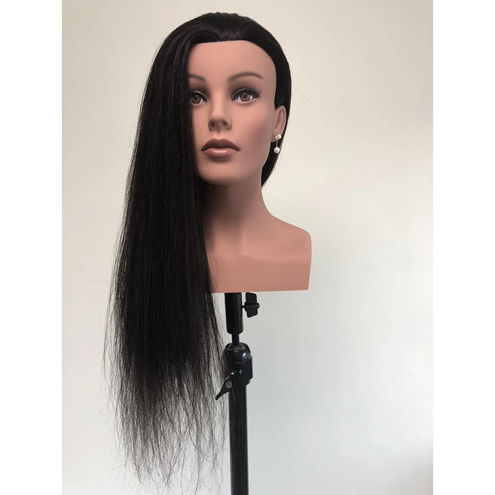 American African  face darker skin  Human Hair  mannequin training head